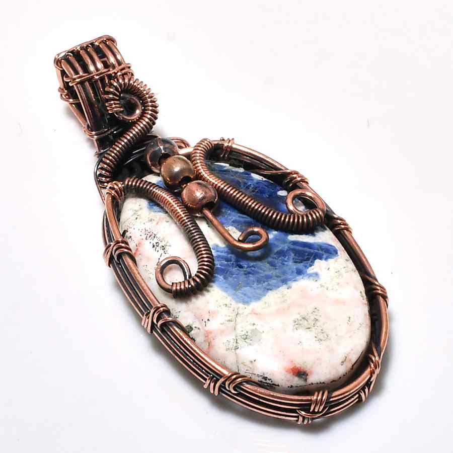 Tranquil Harmony – Lapis Lazuli & Oxidized Copper Pendant