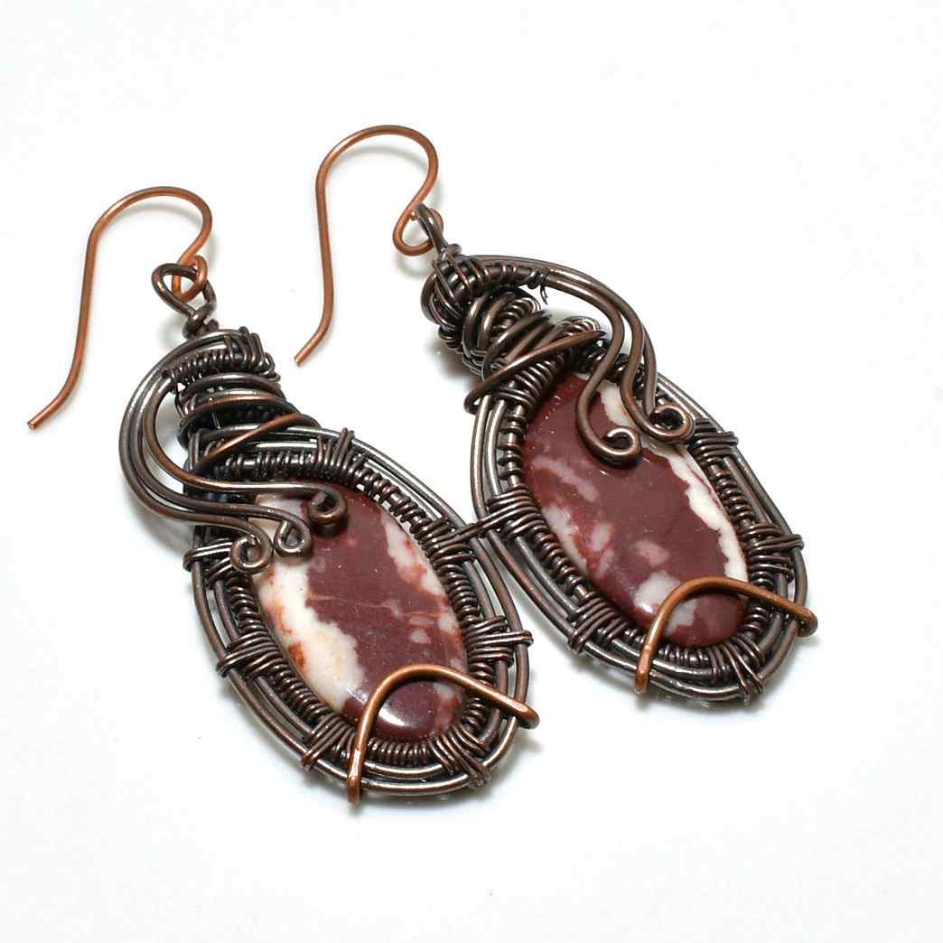 Gaia’s Embrace – Copper Gemstone Earrings