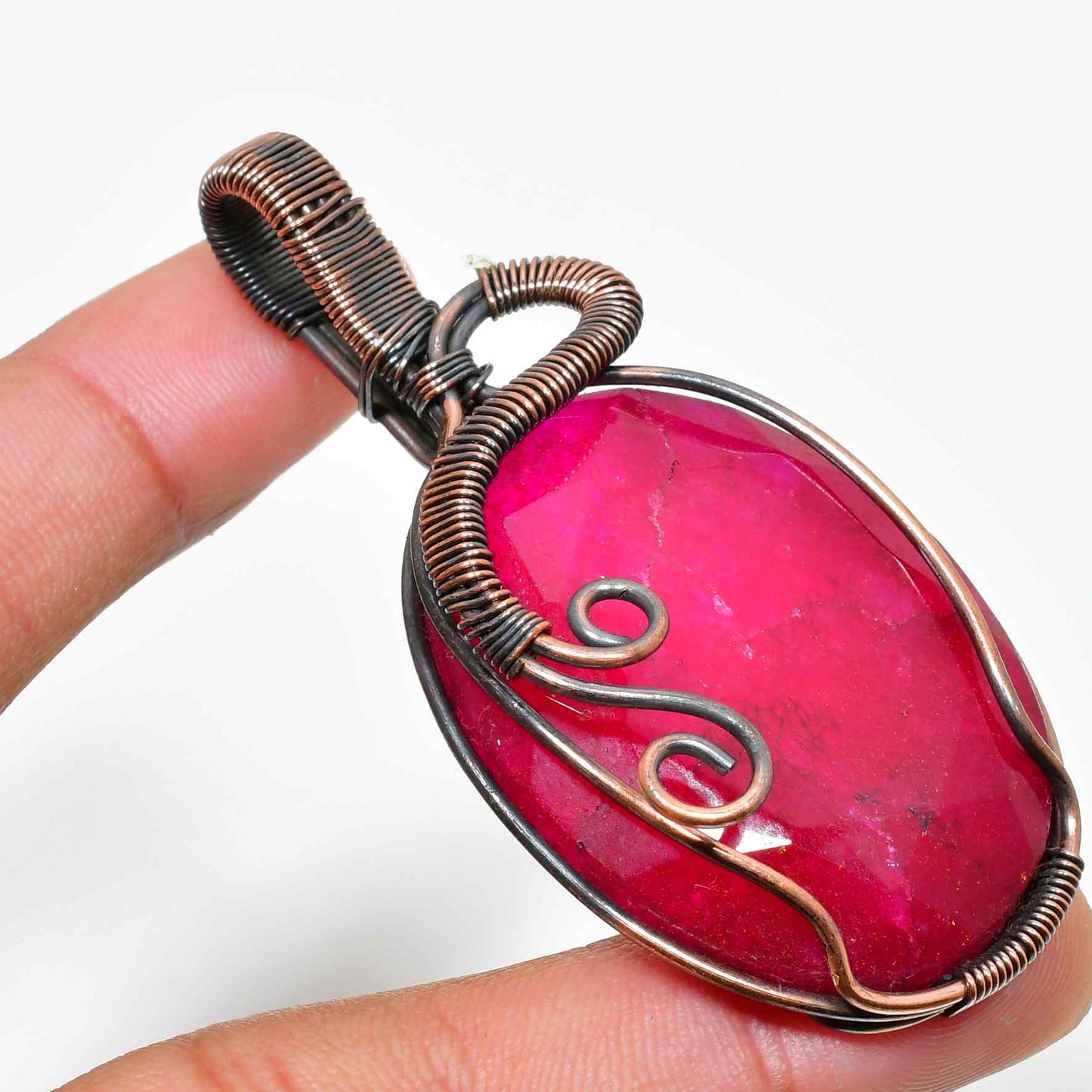Emberheart – Ruby & Copper Pendant