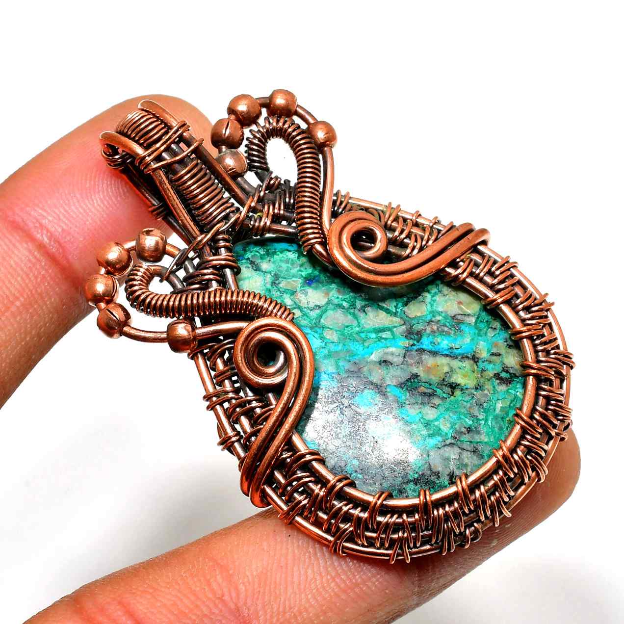 Celestial Harmony – Turquoise Copper Pendant
