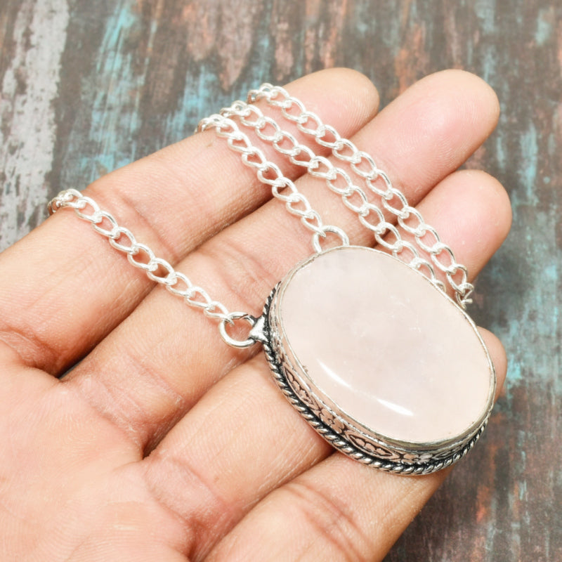 Harmony’s Heart – Rose Quartz & Silver Wire Pendant