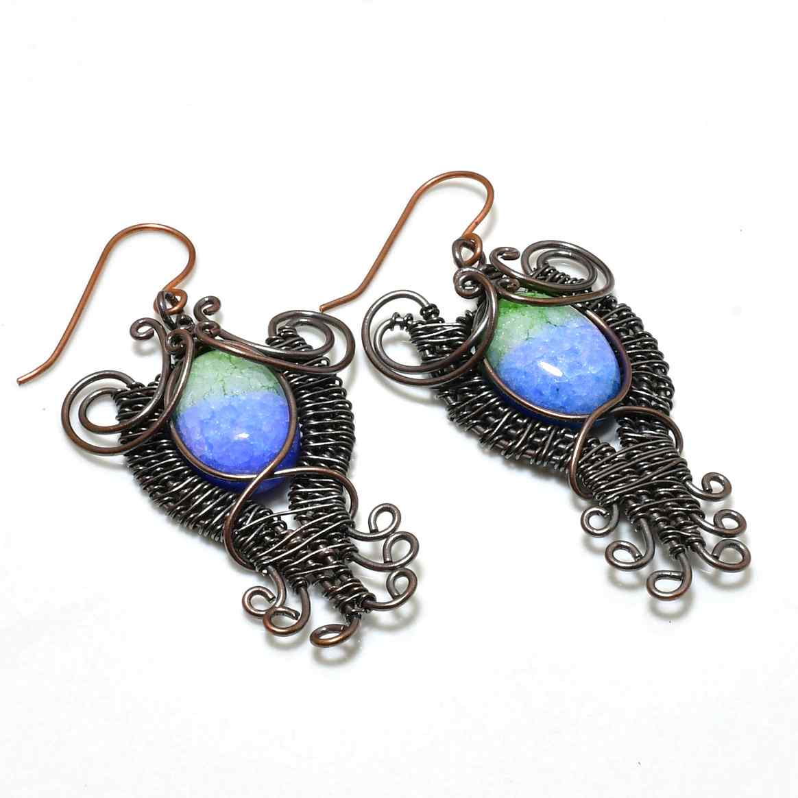 Ocean’s Embrace – Amazonite & Copper Earrings