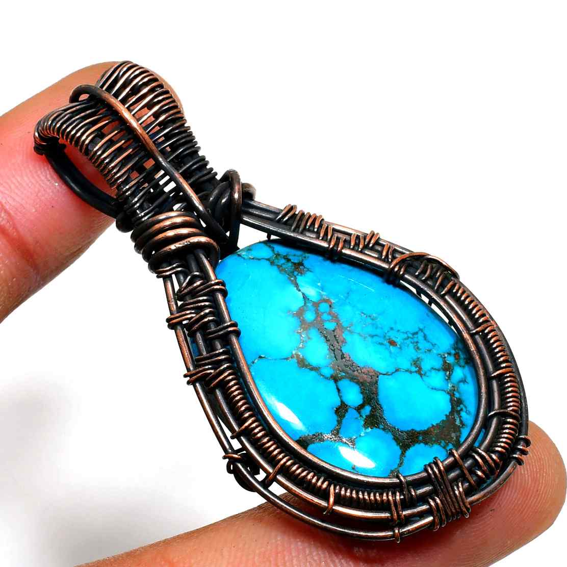 Whispering Tranquility – Turquoise Copper Pendant