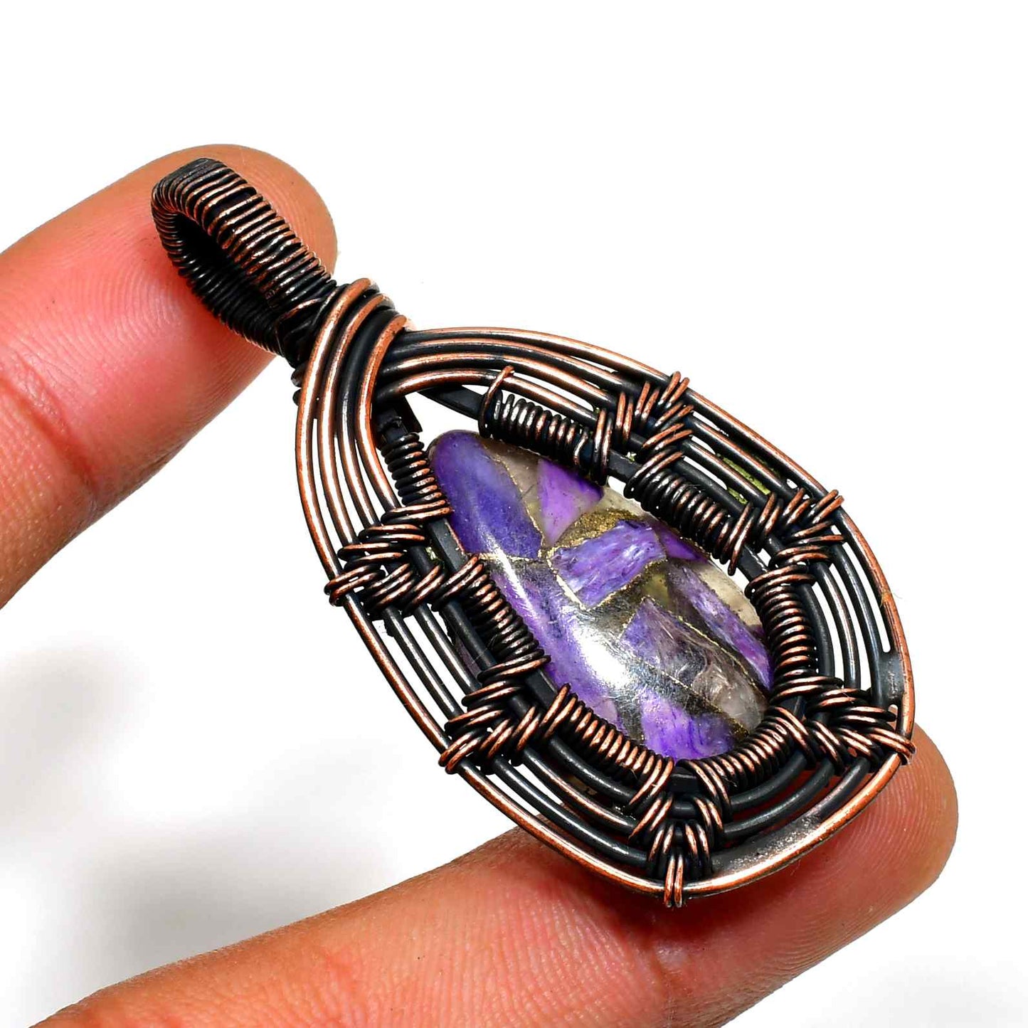Seraph’s Halo – Amethyst Copper Pendant