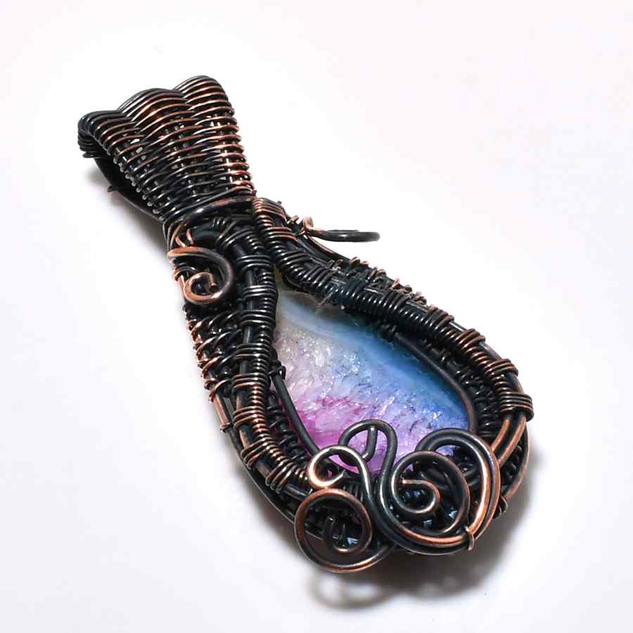 Ezra’s Veil – Handcrafted Amethyst & Oxidized Copper Pendant