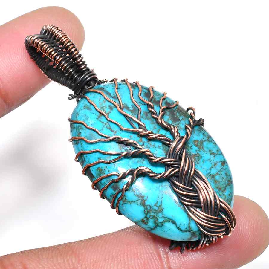 Earth’s Embrace – Turquoise Copper Pendant