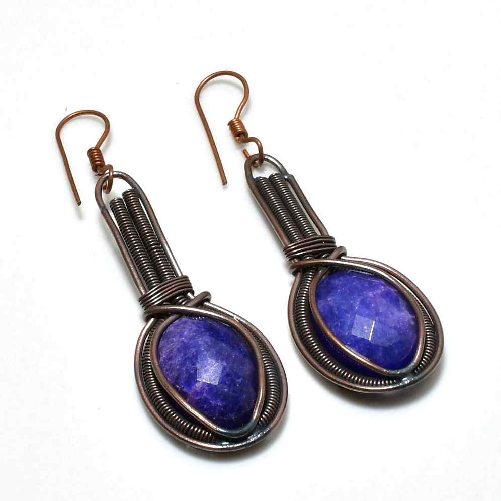 Celestial Wisdom – Lapis Lazuli Copper Earrings