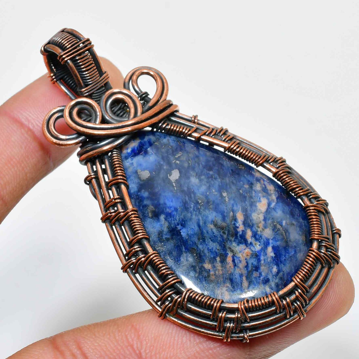 Serenity’s Whisper – Lapis Lazuli Copper Pendant