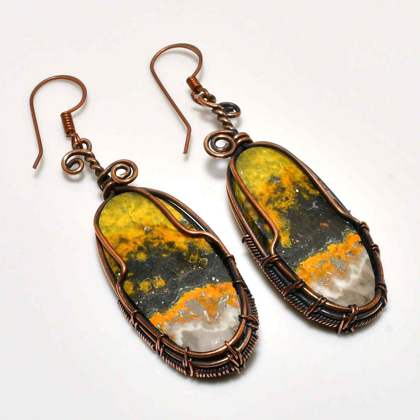 Terra Muse – Copper-Wrapped Gemstone Earrings