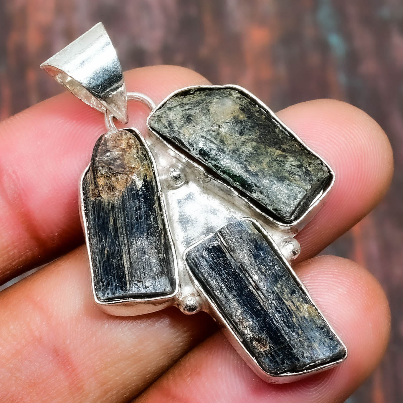 Guardian’s Veil – Black Tourmaline Sterling Pendant