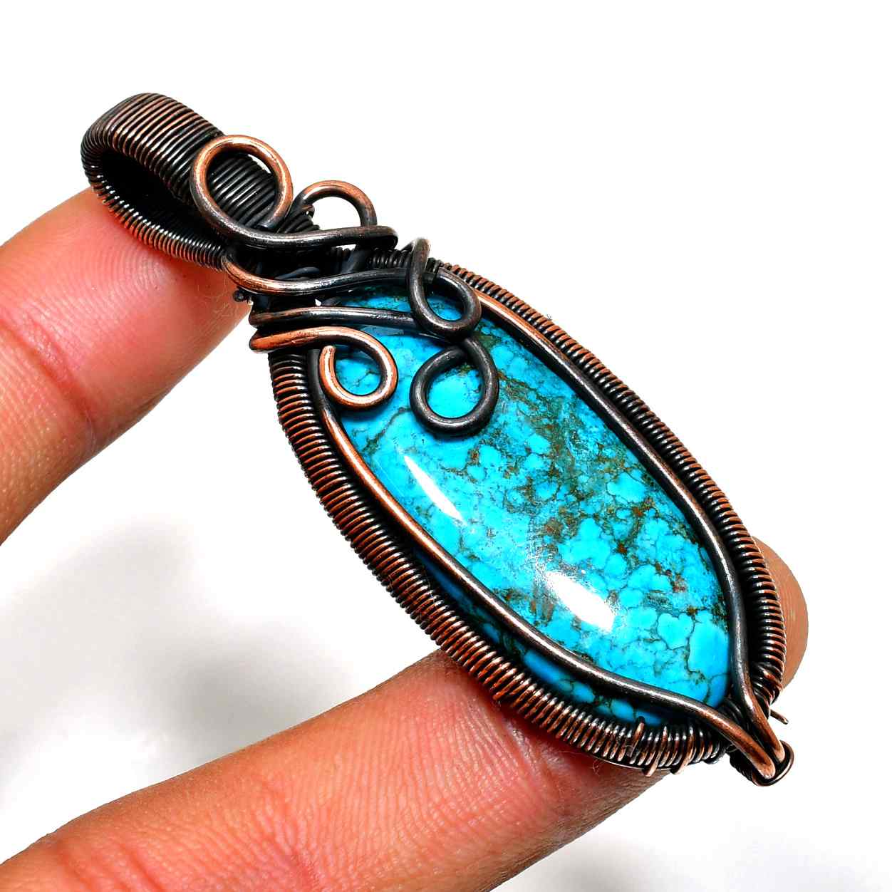 Harmony’s Heart – Turquoise & Copper Pendant