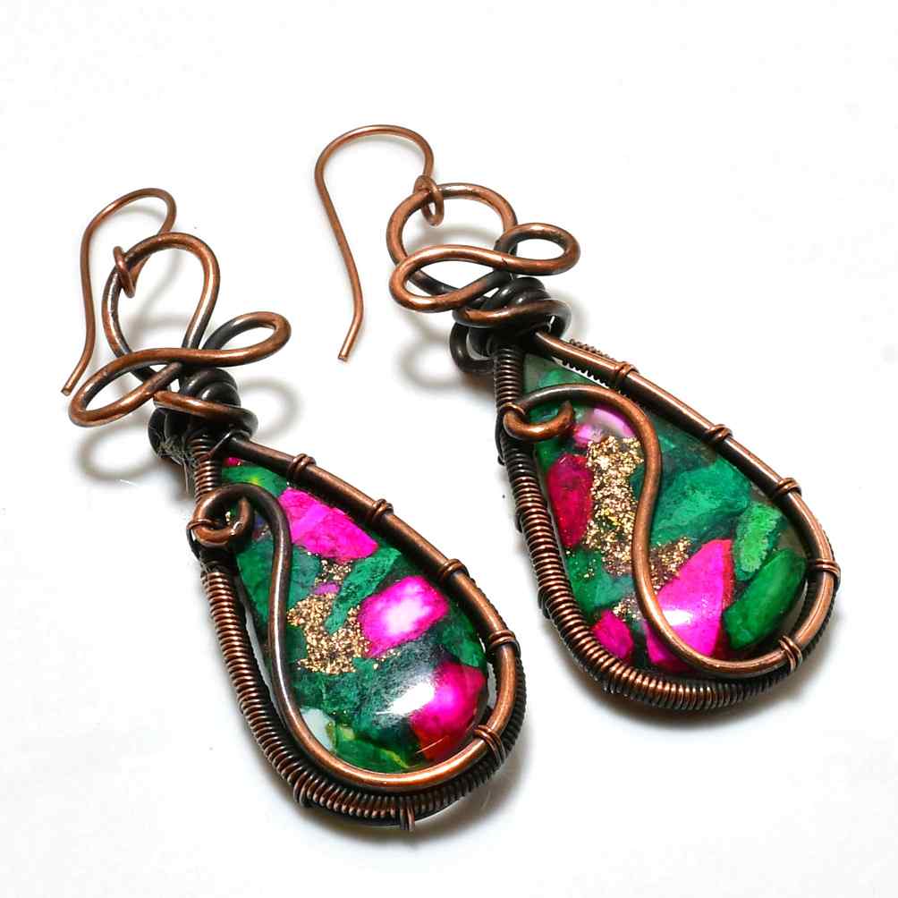 Iris’ Radiance – Multi-Stone Copper Pendant