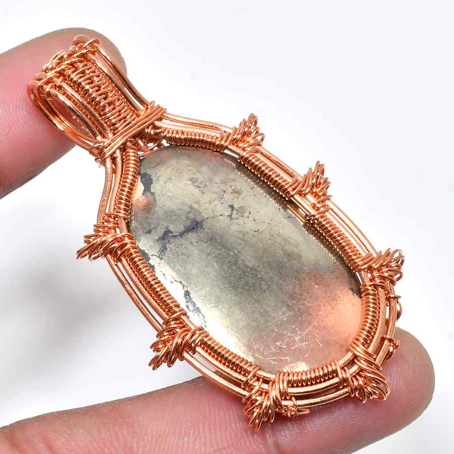 Gaia’s Embrace – Copper-Wrapped Natural Stone Pendant