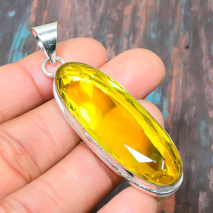 Golden Aura – Citrine & Sterling Silver Pendant