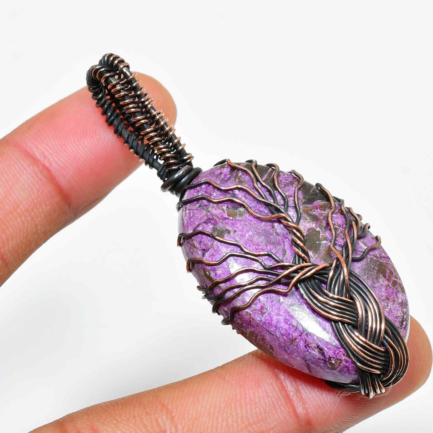 Gaia’s Embrace – Amethyst Tree of Life Pendant