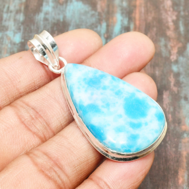 Ocean’s Harmony – Larimar & Sterling Silver Pendant