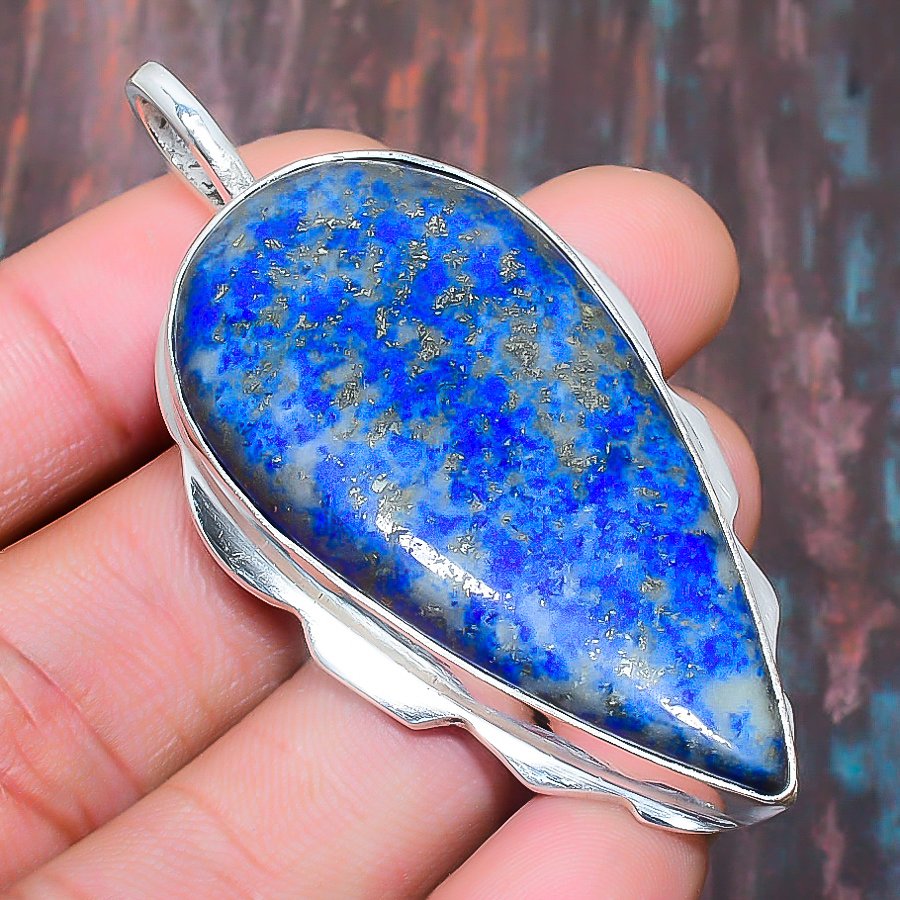 Azure Leaf – Lapis Lazuli Sterling Silver Pendant
