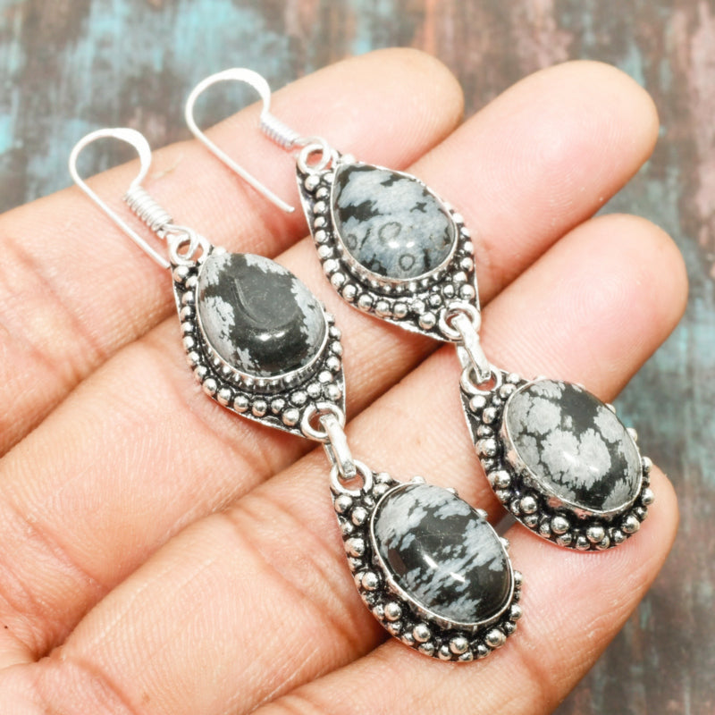 Noir Veil – Sterling Silver Onyx Earrings