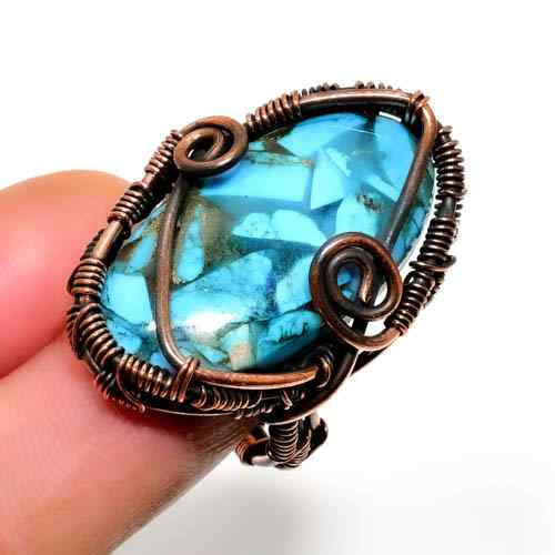 Aqua Dreamscape – Turquoise Copper Ring