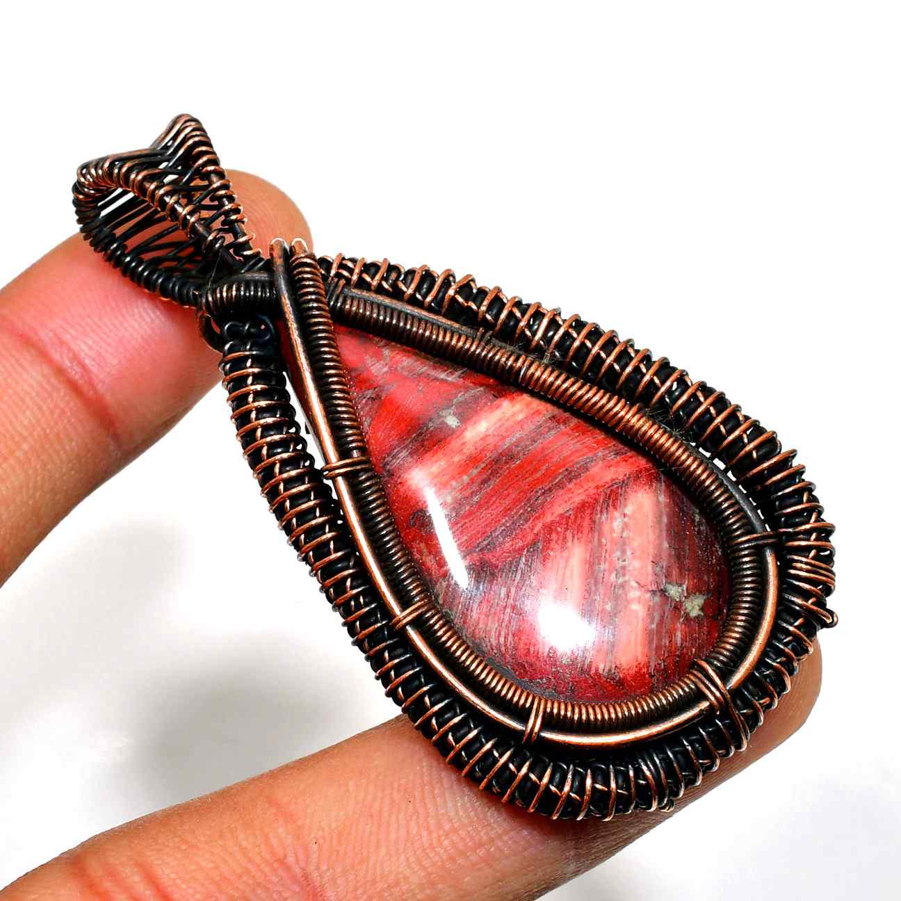 Gaia’s Anchor – Red Jasper Copper Pendant