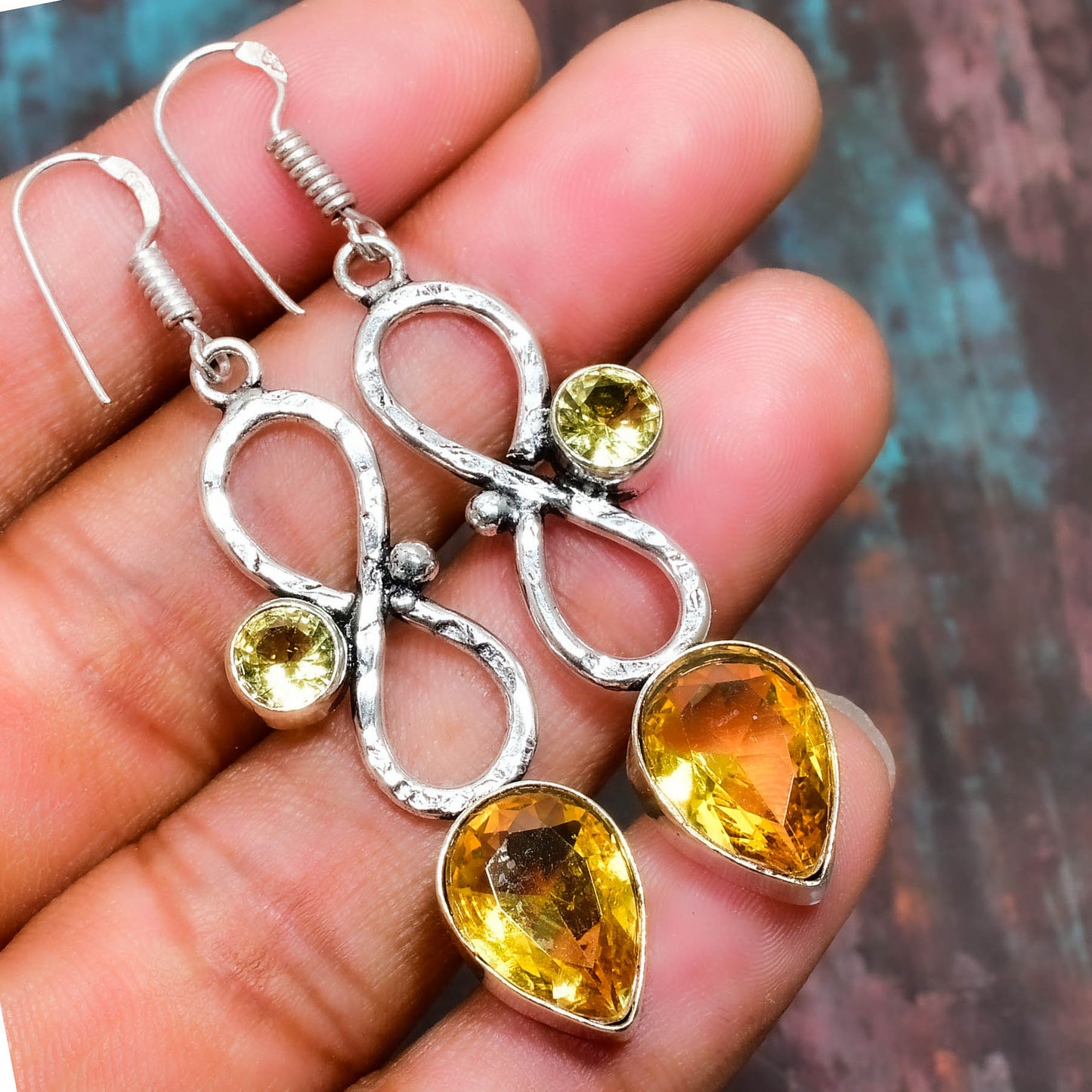 Solar Infinity – Citrine Sterling Silver Earrings