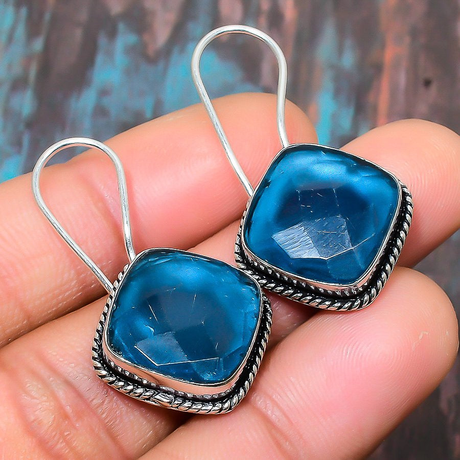 Azure Tranquility – Sterling Silver Blue Topaz Earrings