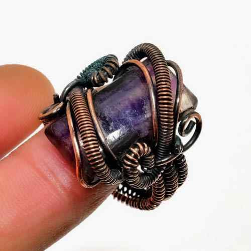 Ezra’s Veil – Oxidized Copper Amethyst Pendant