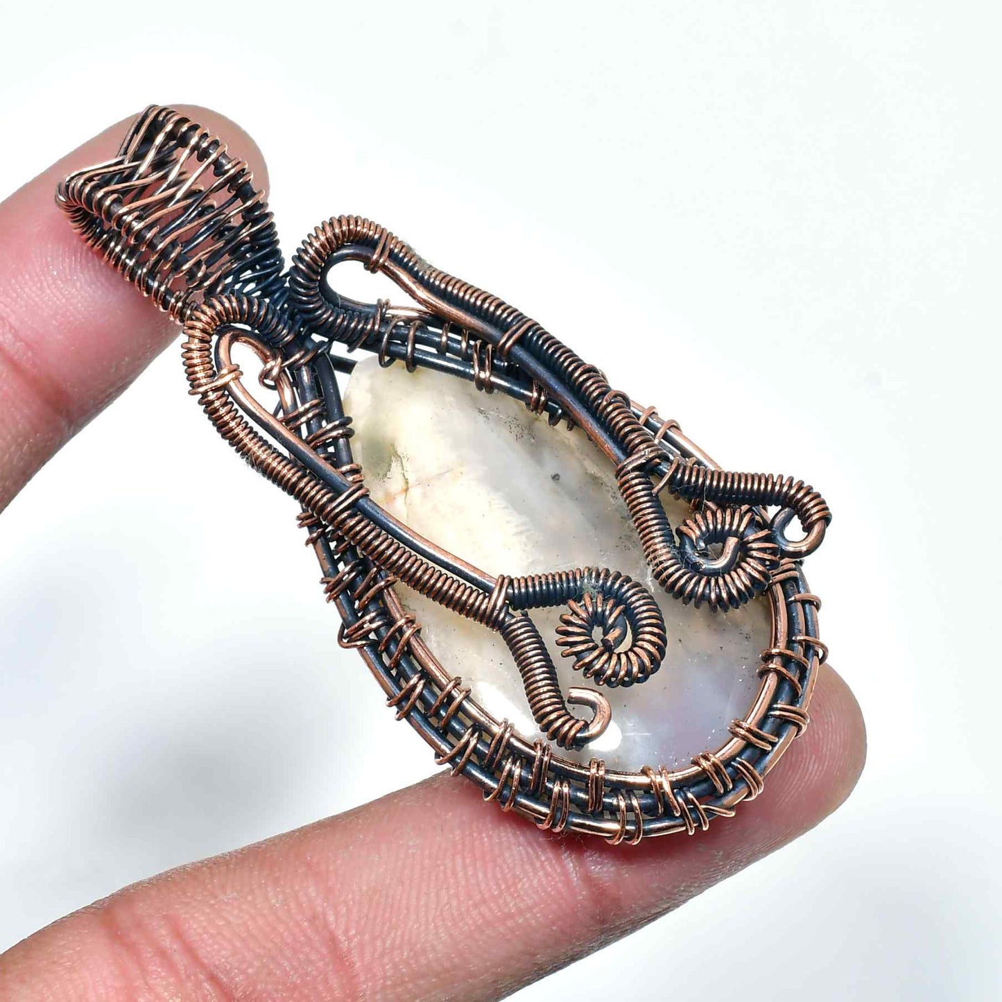 Luna’s Harmony – Moonstone Copper Pendant