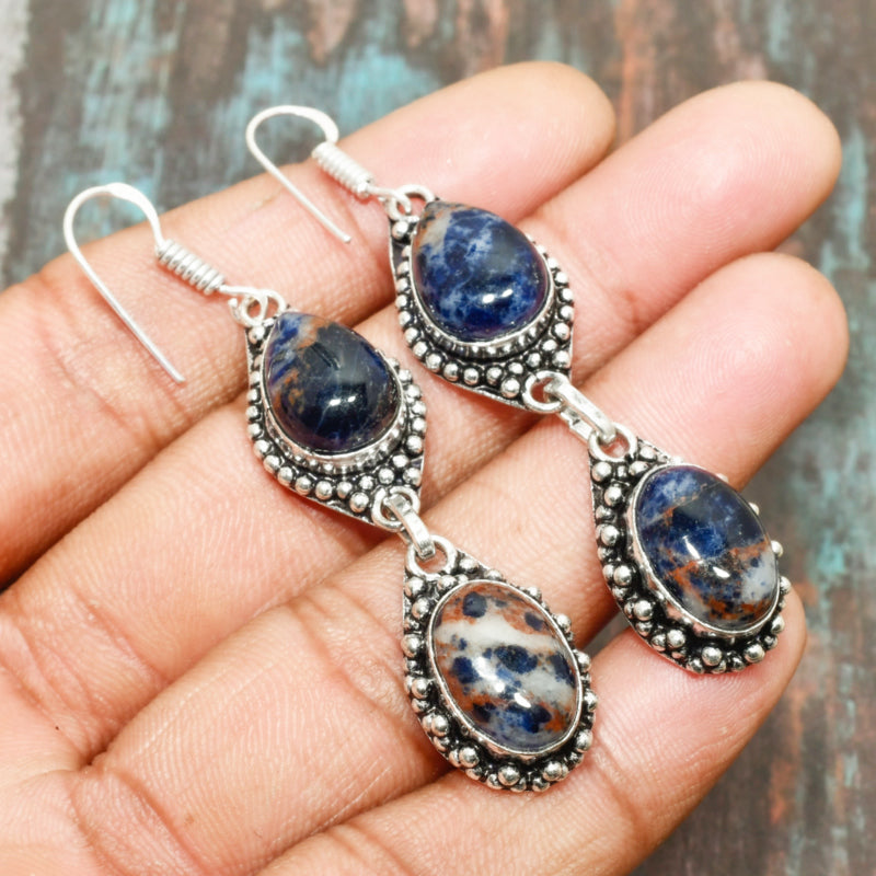 Calm Insight – Sodalite Sterling Silver Earrings