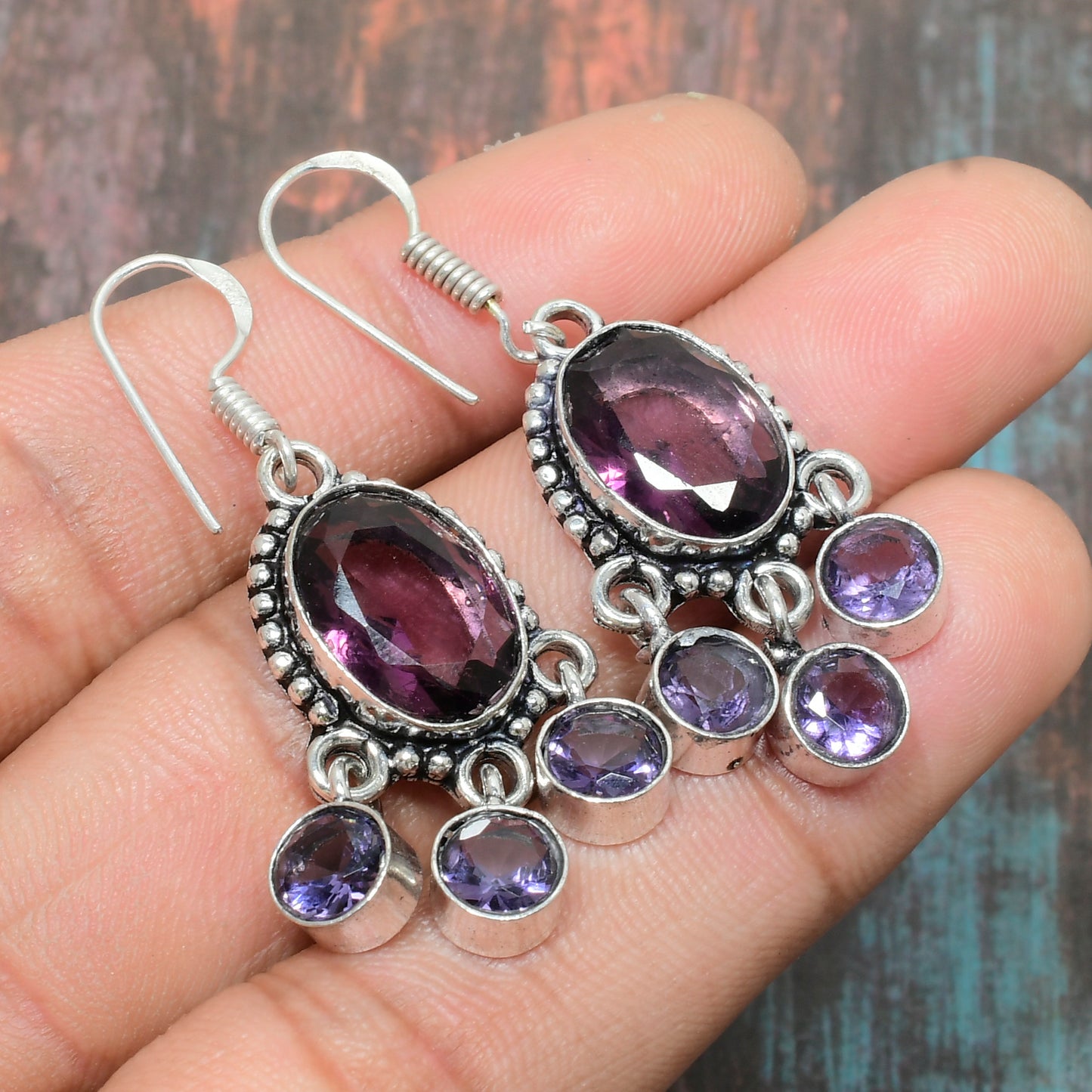 Aurora’s Dream – Amethyst Dreamcatcher Earrings