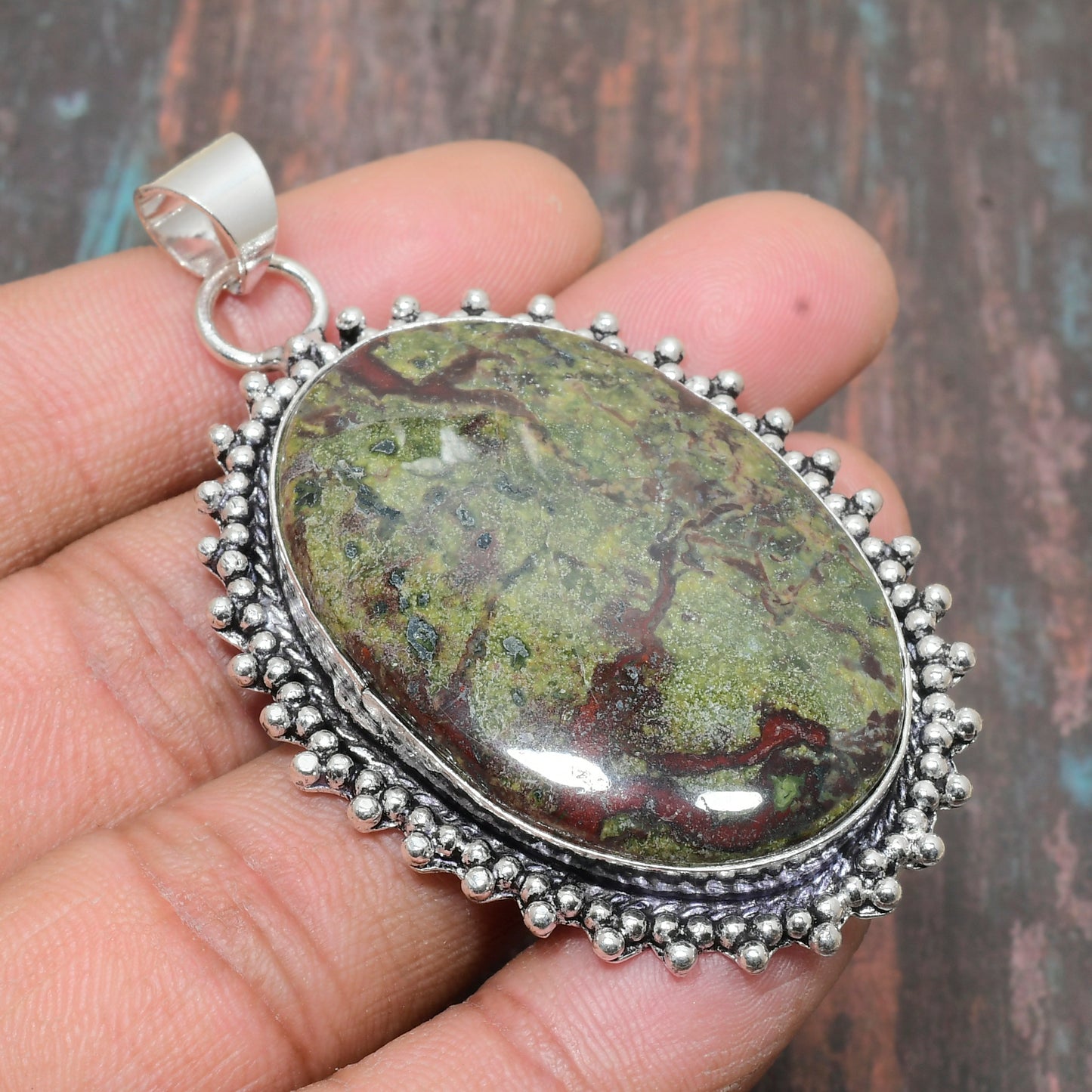 Gaia’s Embrace – Fancy Jasper Sterling Silver Pendant