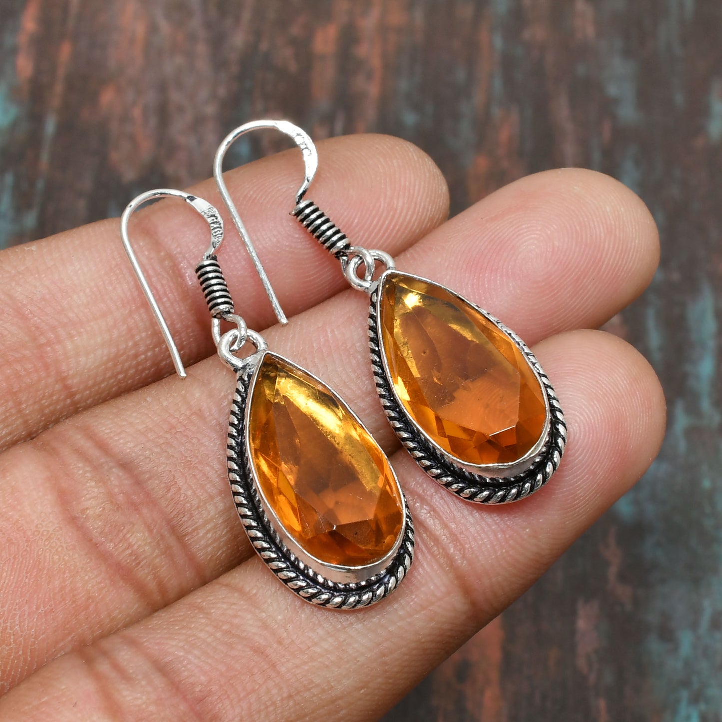 Solar Radiance – Sterling Silver Citrine Drops