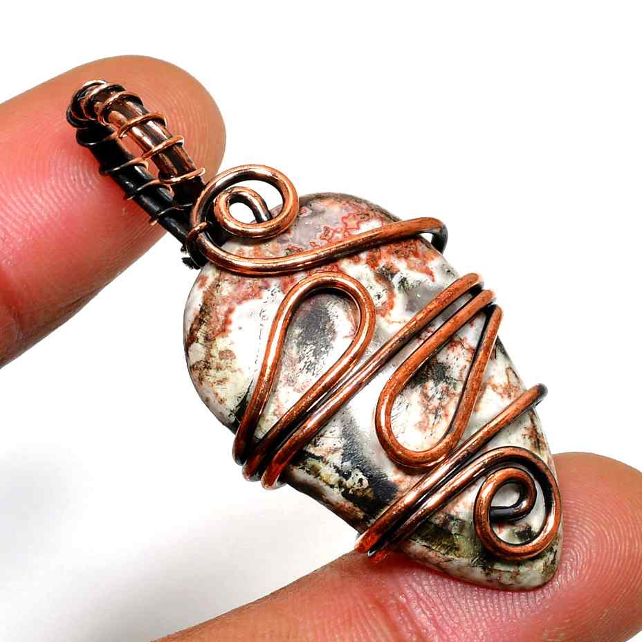 Gaia’s Grace – Copper-Wrapped Natural Stone Pendant