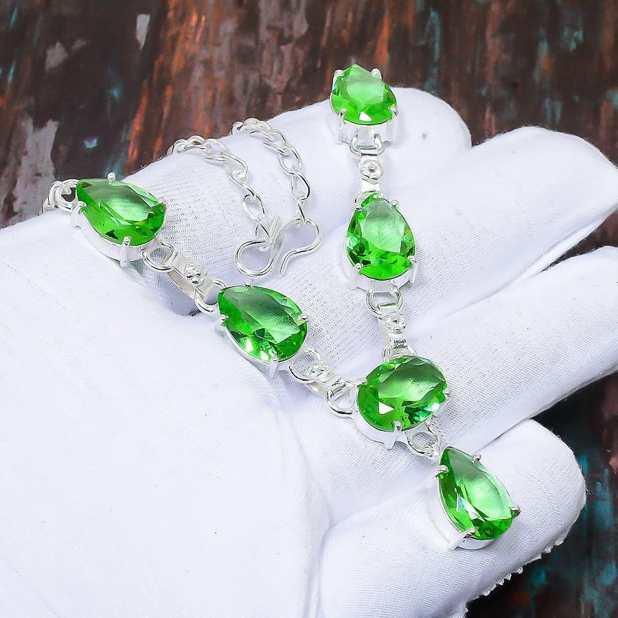 Eden’s Radiance – Peridot & Sterling Silver Bracelet
