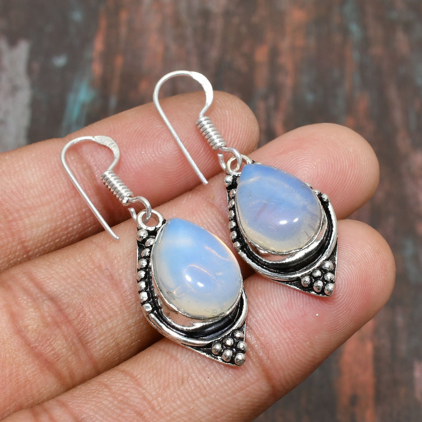 Luna’s Whisper – Sterling Silver Moonstone Earrings