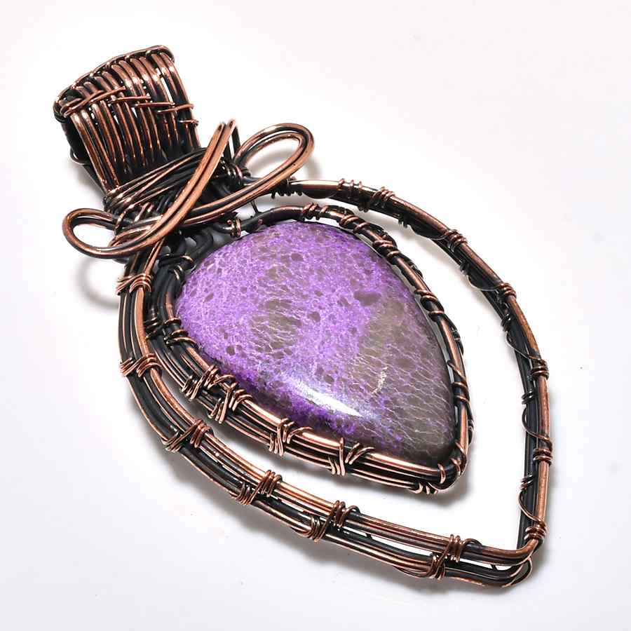 Ezra’s Veil – Handwrapped Amethyst & Oxidized Copper Pendant