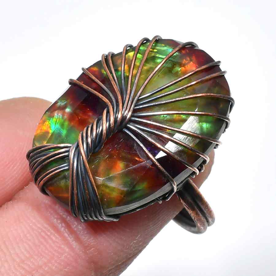 Aurora’s Embrace – Opal Copper Ring