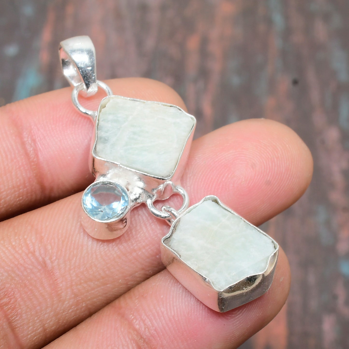 Tranquil Tide – Aquamarine & Blue Topaz Pendant