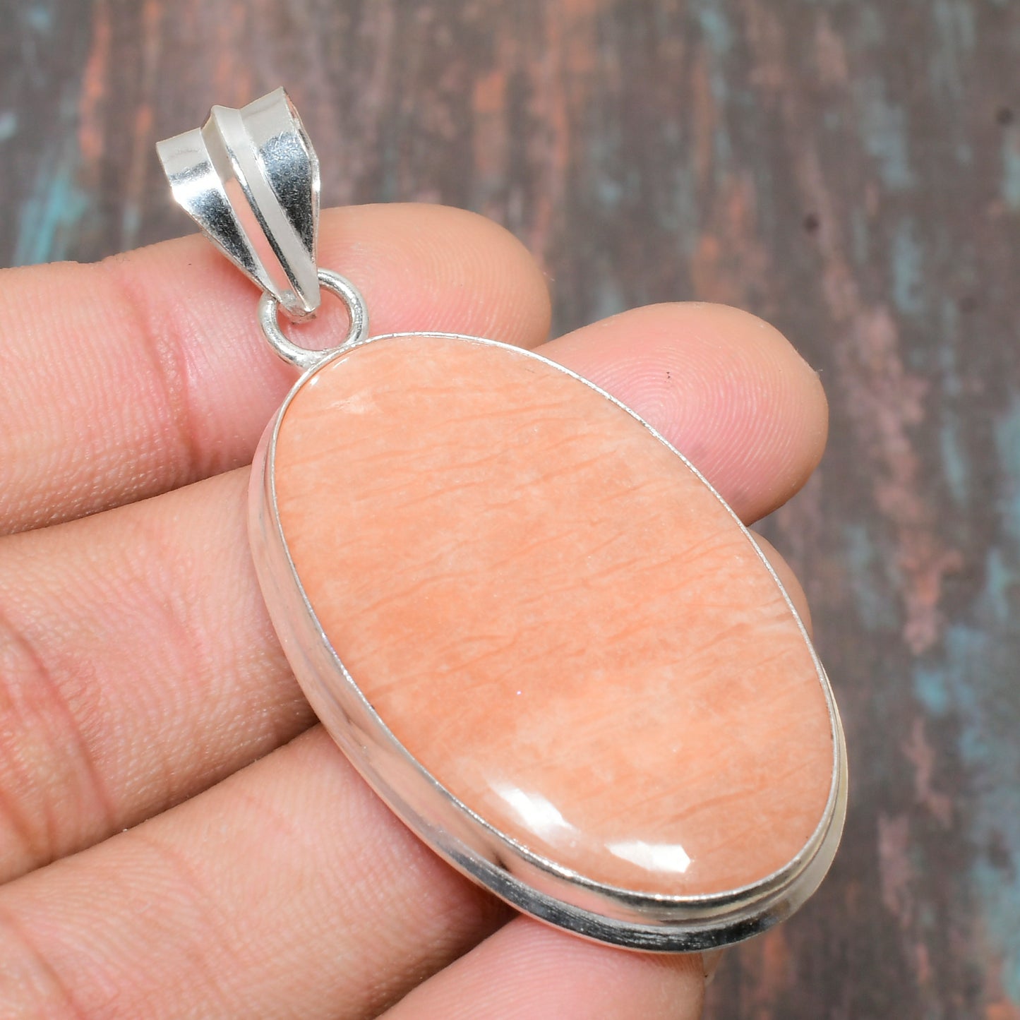 Sunlit Serenity – Pink Sunstone Sterling Silver Pendant