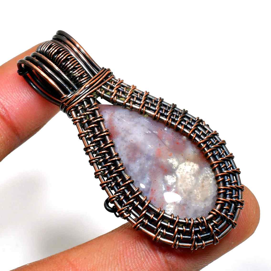 Serenity Drop – Copper Wire Teardrop Pendant