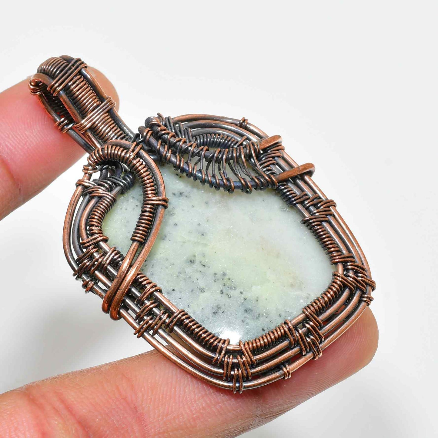 Gaia’s Embrace – Copper-Wrapped Healing Stone Pendant