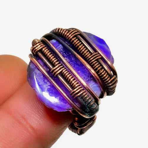 Ezra’s Veil – Handcrafted Amethyst & Copper Pendant