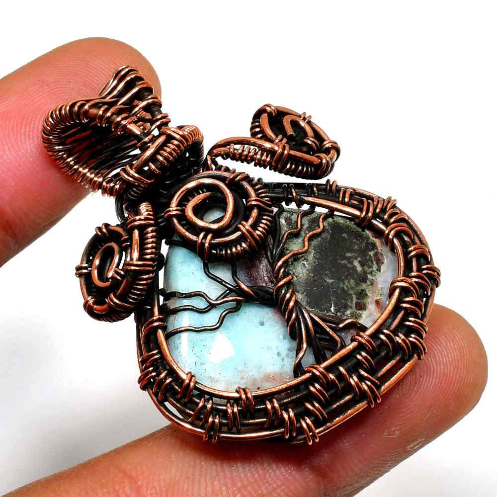 Ezra’s Veil – Handcrafted Amethyst & Oxidized Copper Pendant