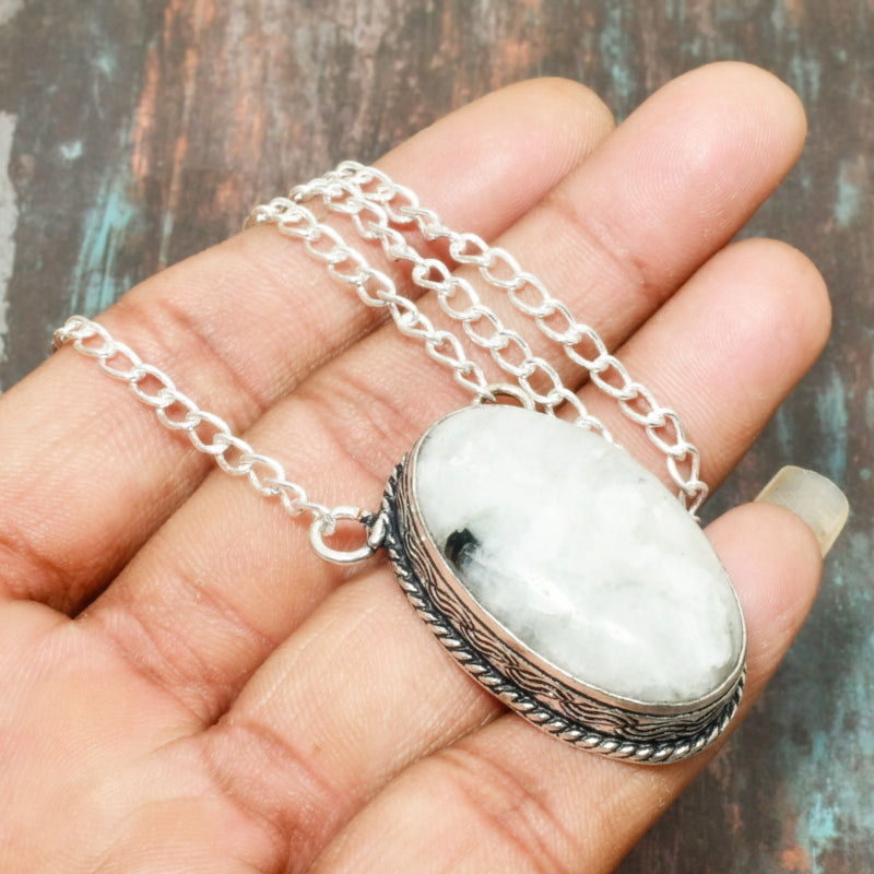 Selene’s Harmony – Sterling Silver Moonstone Pendant
