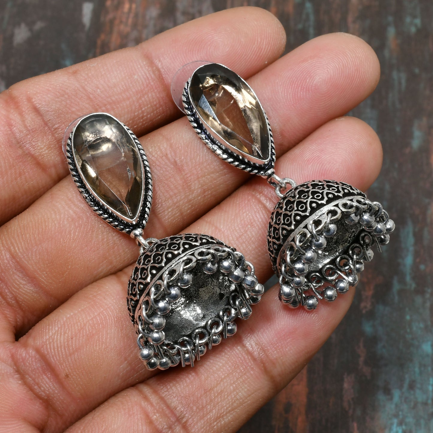 Radiant Reflections – Handcrafted Silver & Gemstone Earrings