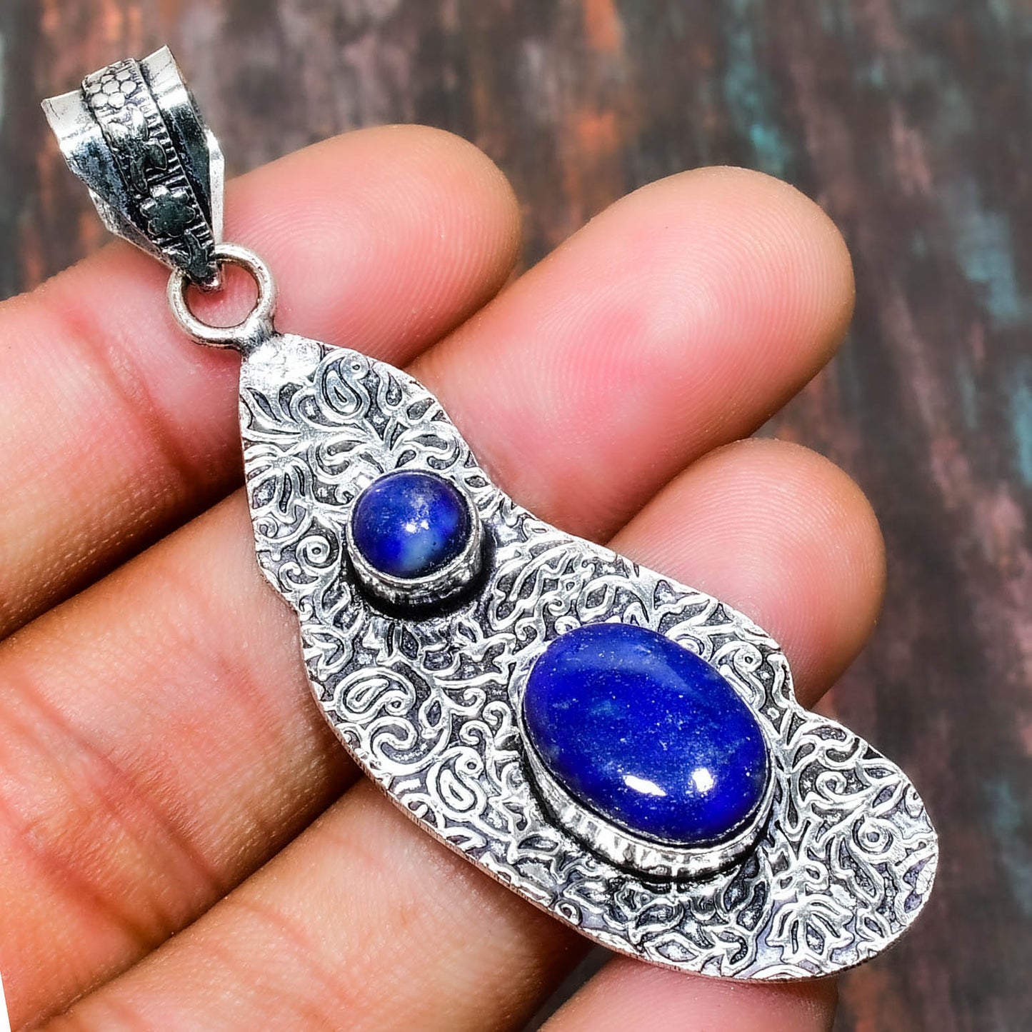 Harmonic Wisdom – Lapis Lazuli Silver Pendant