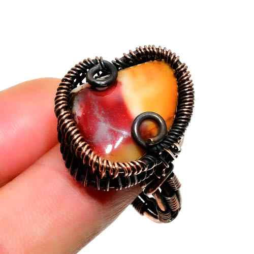 Luna’s Heart – Agate & Copper Ring