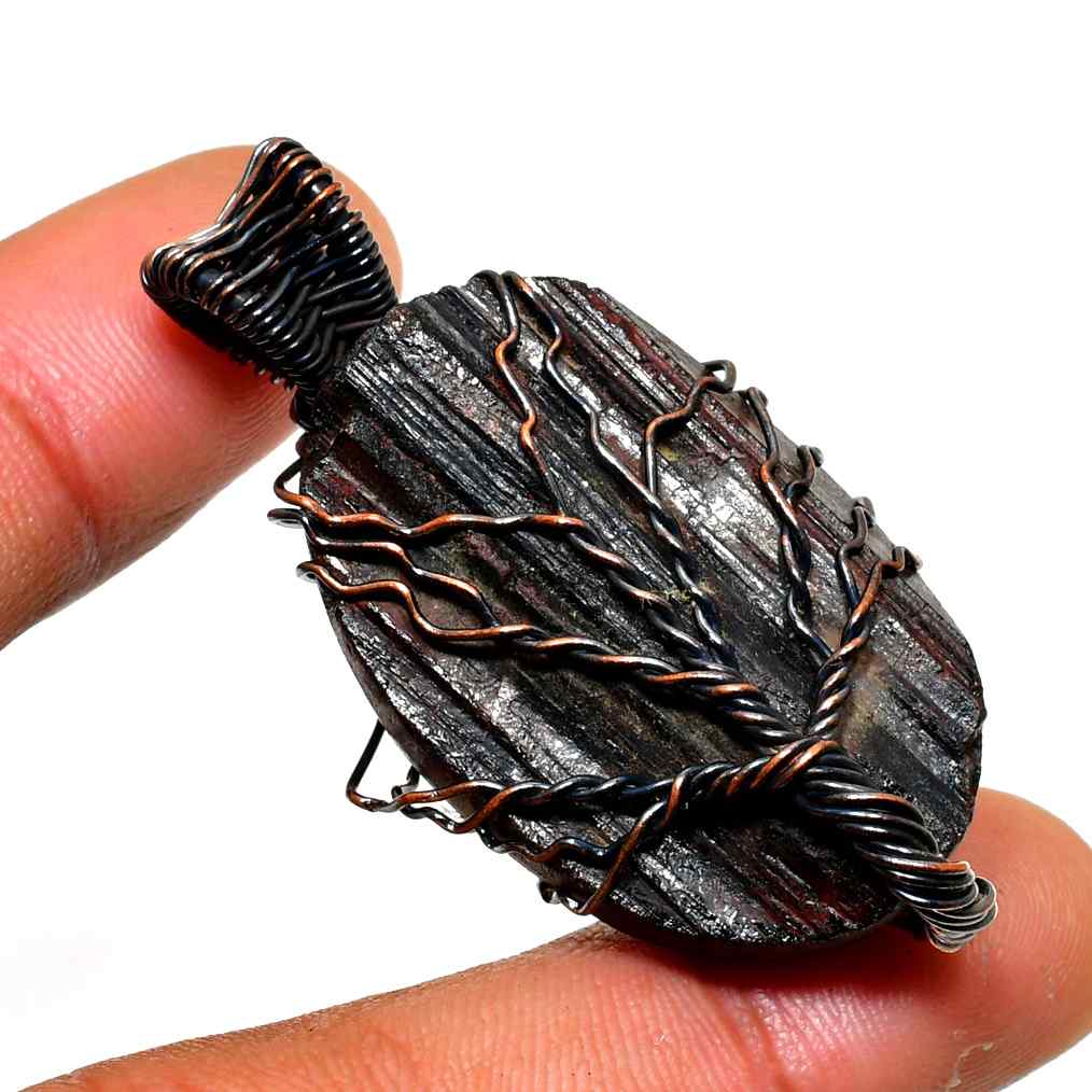 Ezra’s Veil – Black Tourmaline Copper Pendant