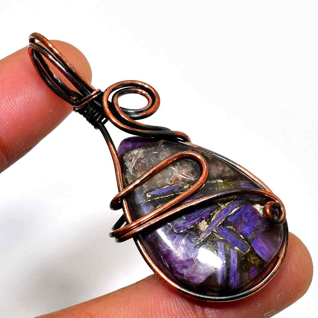 Ezra’s Veil – Mystic Amethyst & Copper Pendant