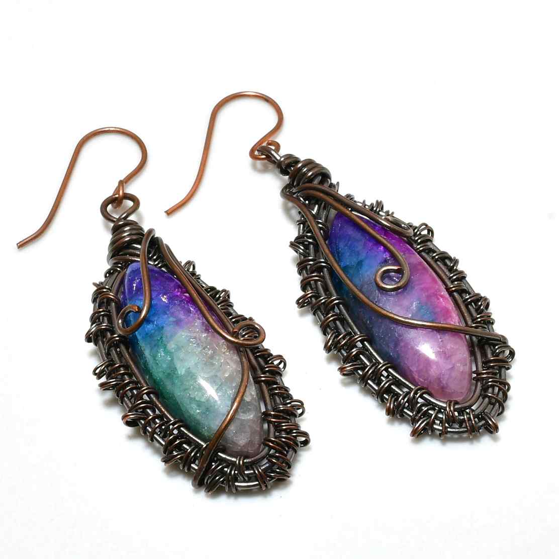 Celestial Dreams – Fluorite Copper Earrings